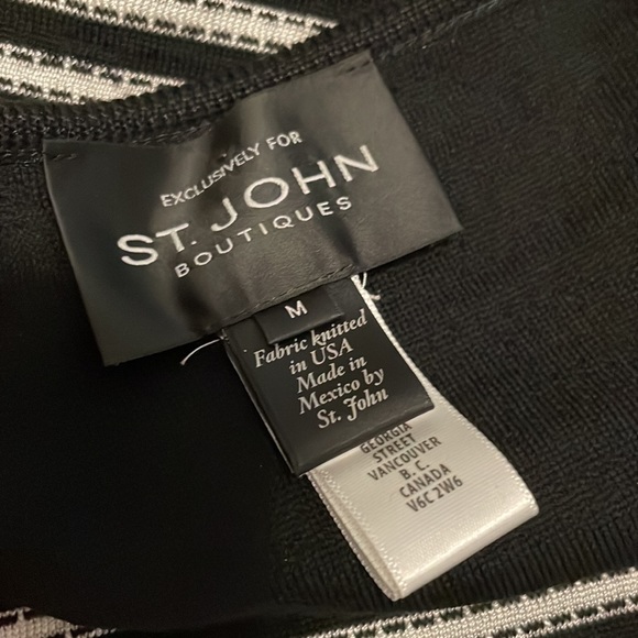 St. John Striped Rayon/Wool Sleeveless Top - Picture 4 of 7